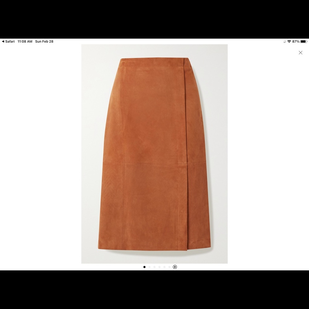 NWT Jason Wu suede midi skirt size 8 allspice
